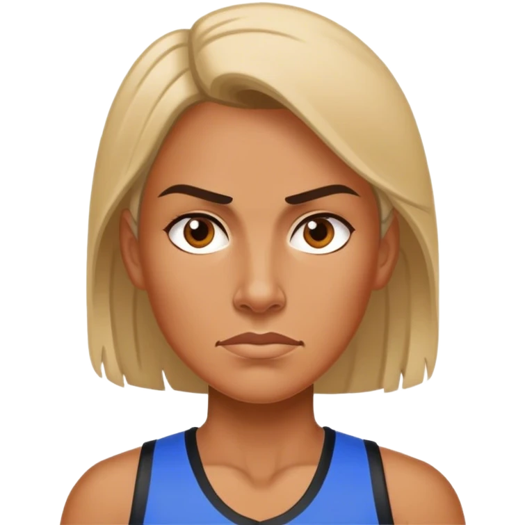 tough looking female sport coach emoji
