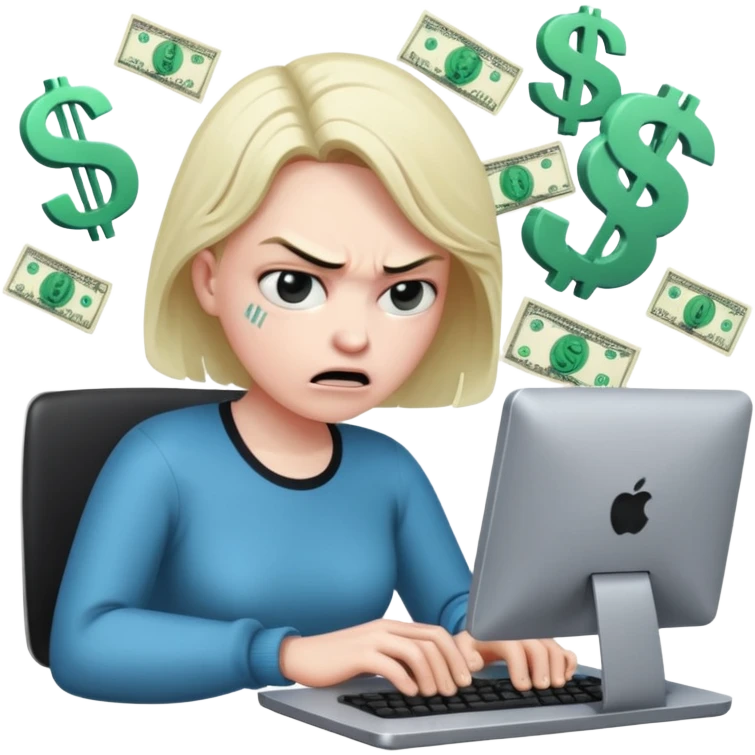 Scammer hacking money emoji
