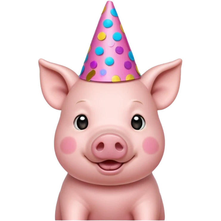 Party Pig – small pig with cone party hat and confetti emoji