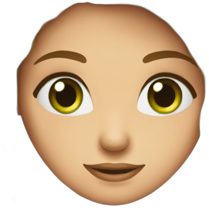 beautiful-girlbrown-hairgreen-eyessmile emoji