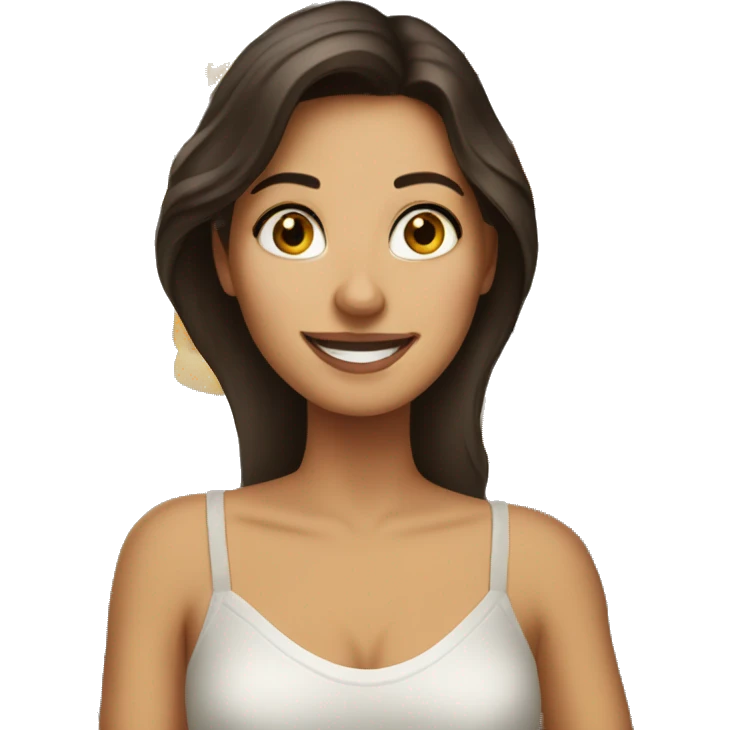 Brunette woman loves cheese emoji