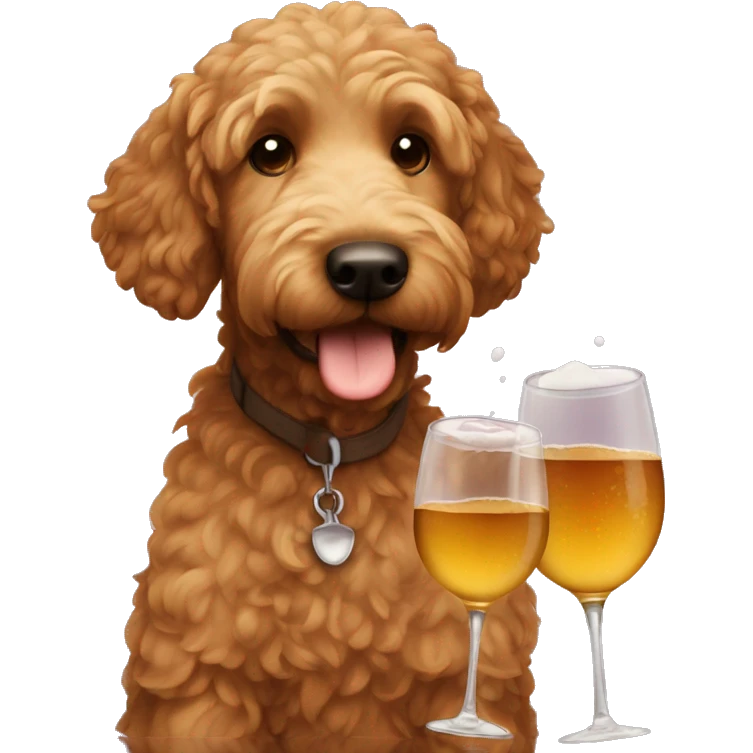 toasting brown golden doodle emoji