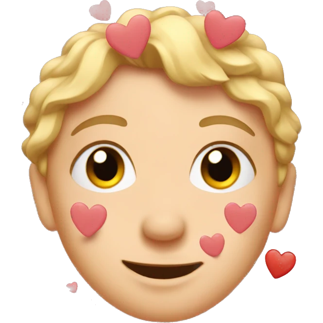 face with a lot of hearts around it emoji