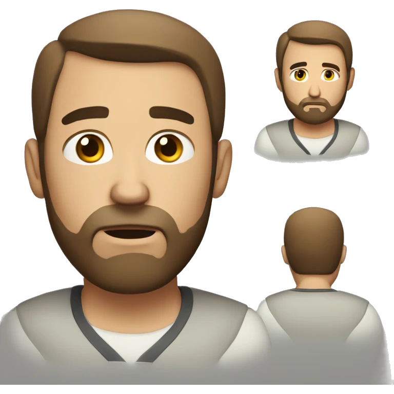 disappointed white man with brown beard and short hair emoji