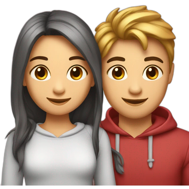 2 amoureux adolescents de la même couleur emoji