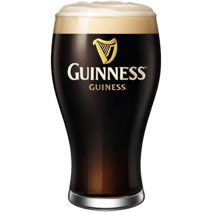 Pint of guiness with the glass only full to the g in the guiness logo on glass emoji