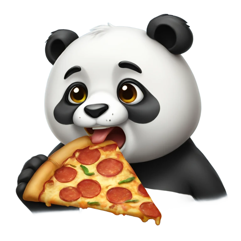 Panda eating pizza emoji