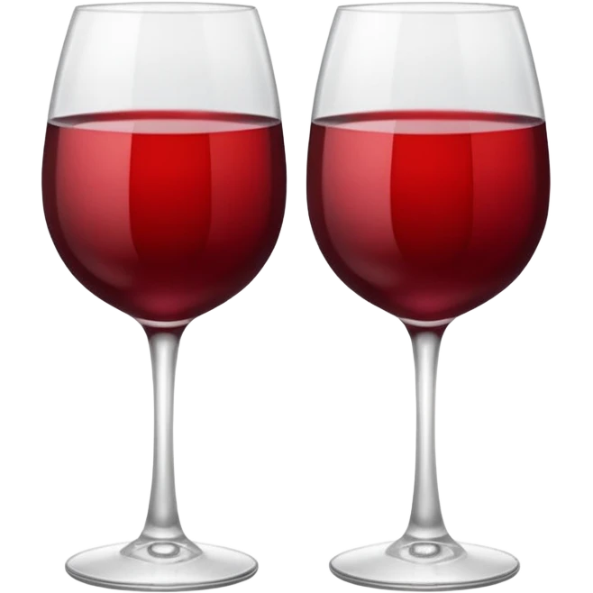 2 red wine glasses are knocked against each other emoji