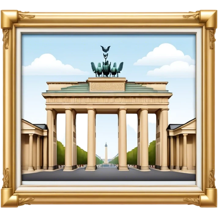 Cinematic Realistic Brandenburg Gate Landmark Emoji, depicted as the iconic neoclassical monument rendered with lifelike detail and dynamic, historic lighting. emoji