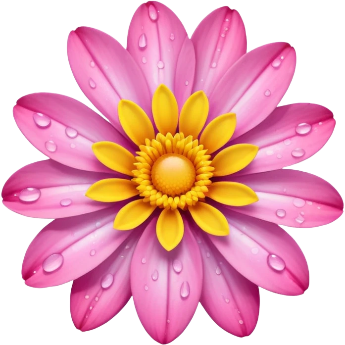 pink and yellow flower with water droplets  emoji