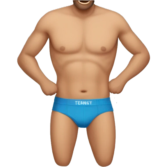Guy wearing cartoon briefs emoji