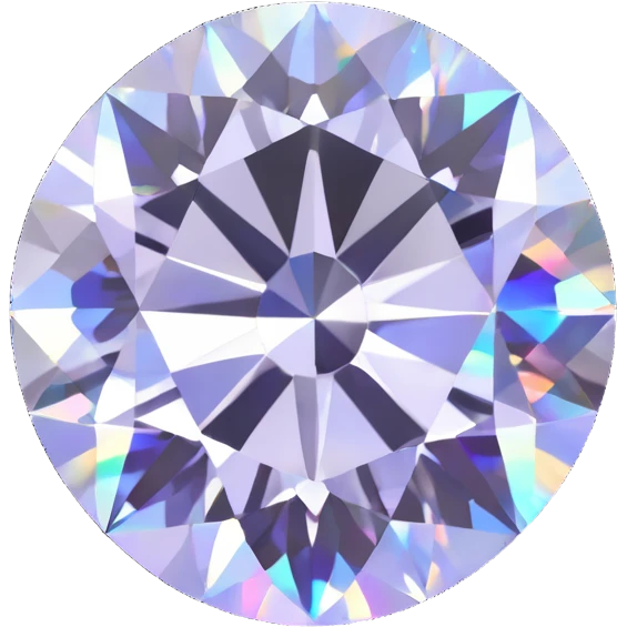 round cut white diamond with holographic shine and sparkles emoji