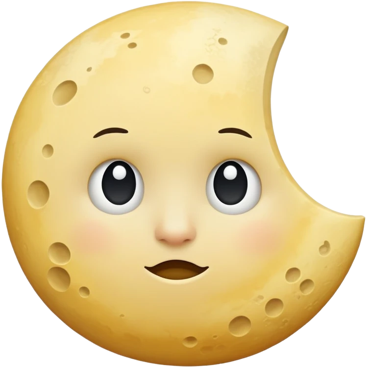A half moon with a curious expression emoji