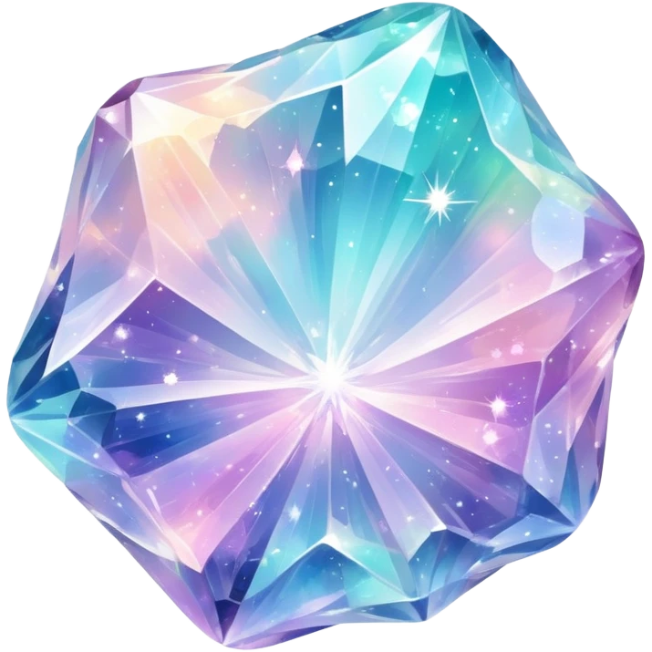 Sparkly glossy Pastel whitish iridescent glass nebula glass crystal emoji