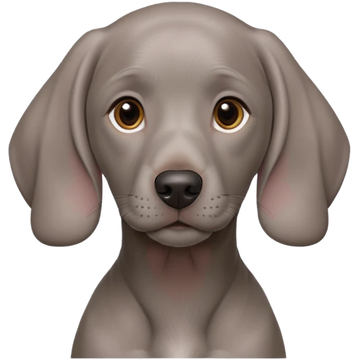 cinematic-noble-weimaraner puppy-portrait-emoji,-poised-and-regal,-with-a-strong,-athletic-build-and-a-lustrous,-well-groomed-grey fur,-deep-set-soulful-brown-eyes,-simplified-yet-sharp-and-sophisticated-features,-highly-detailed, emoji
