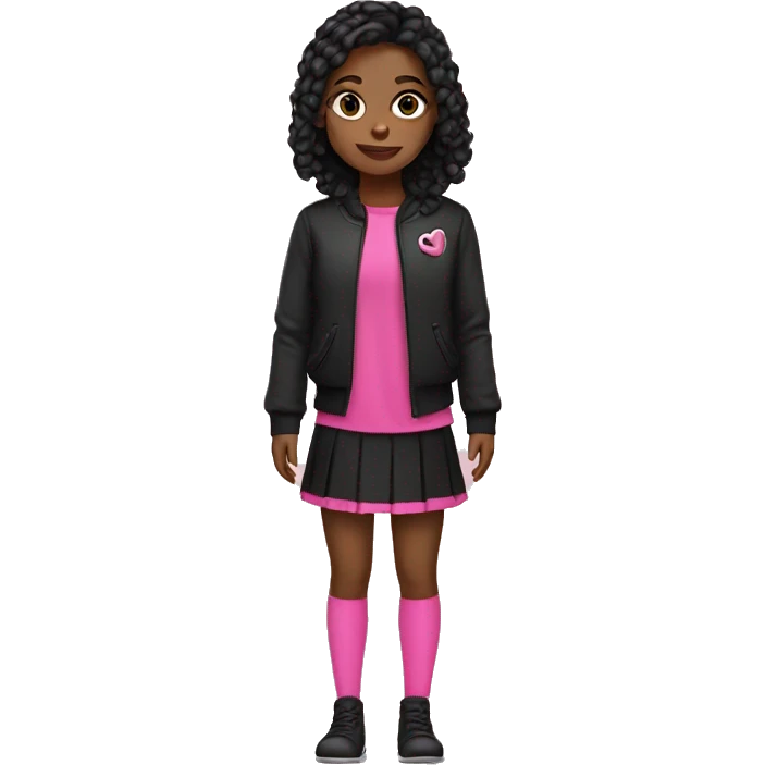 girl with black and pink outfit emoji