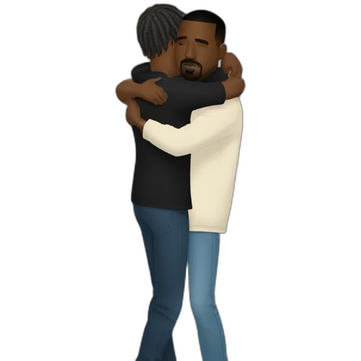 Kanye west hugging Travis Scott emoji