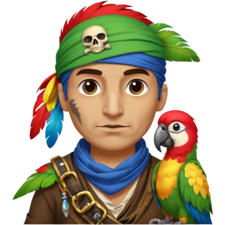 pirate and parrot emoji