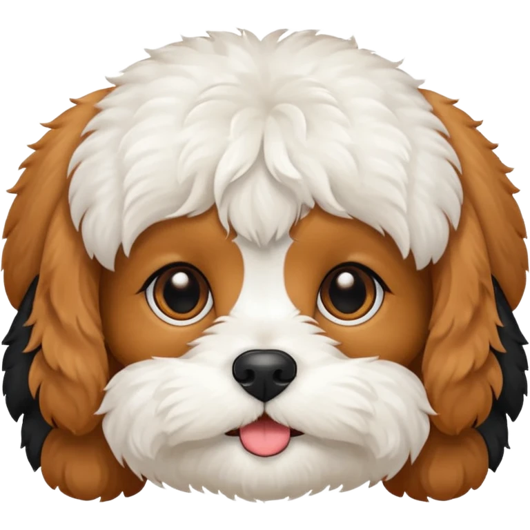 Cavapoo face all black with small white chin emoji