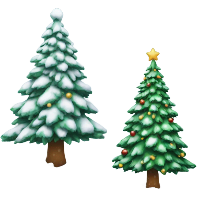 christmas tree with snow emoji