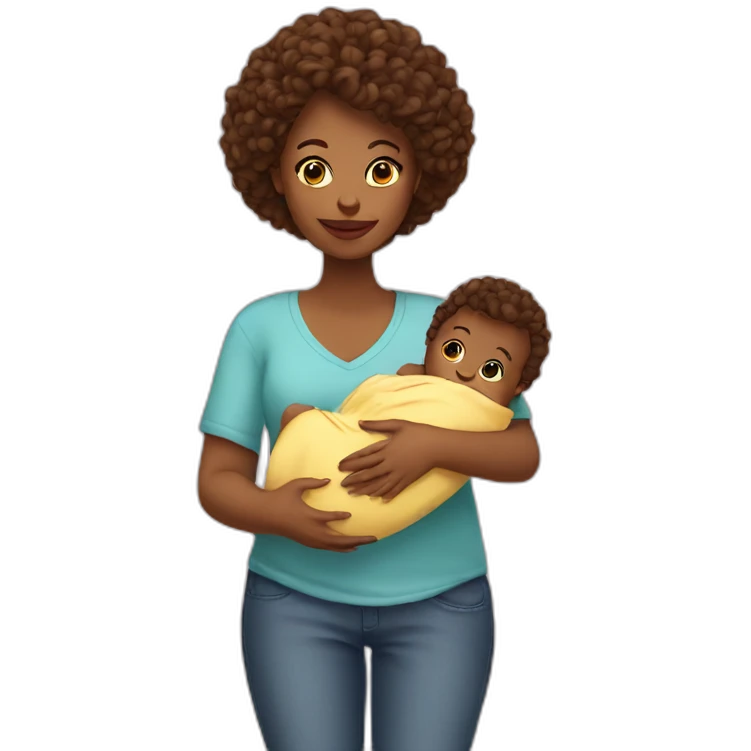 babysitter with baby emoji