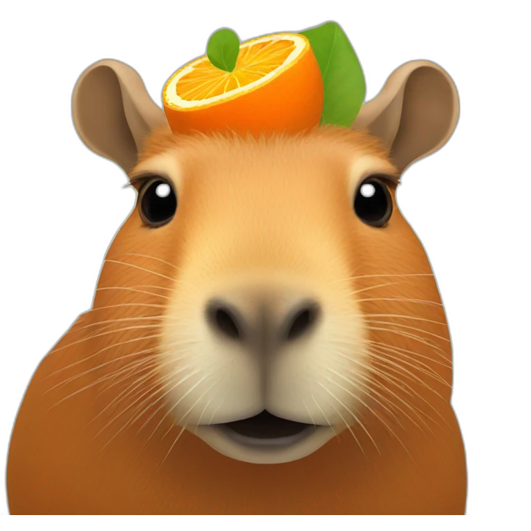 Capybara with orange on its head emoji