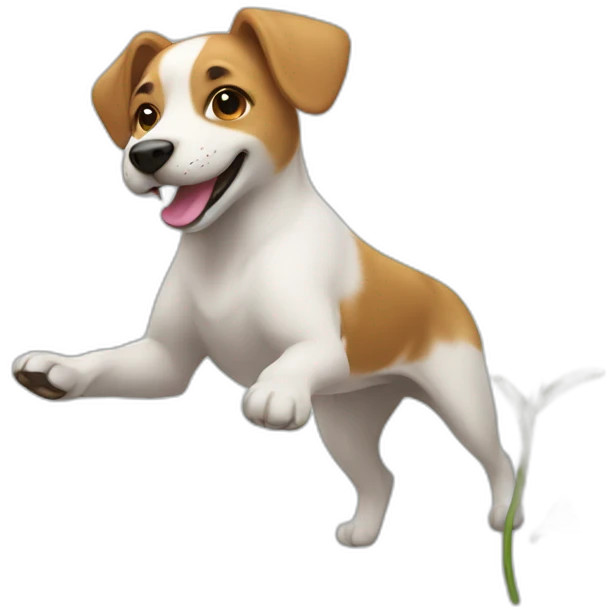 Dog throws a Flower emoji
