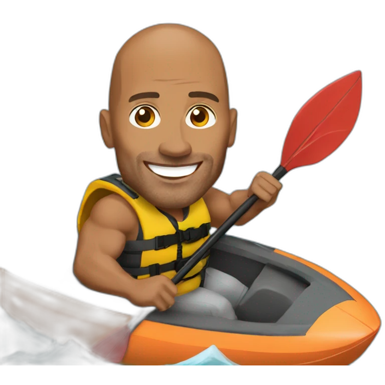 Dwayne Douglas Johnson in a kayak emoji