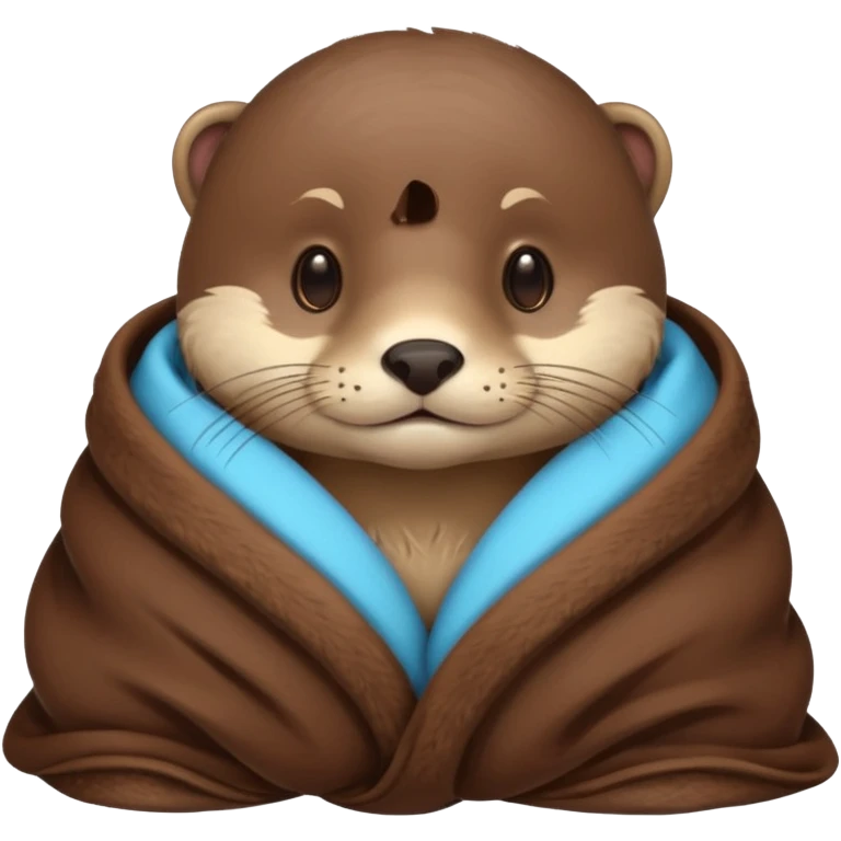 Otter cozy in blanket emoji