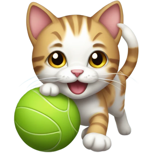 cute cat playing with ball emoji