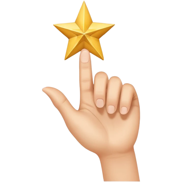 hand pointing one index finger with a star at the tip emoji