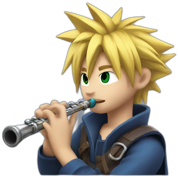 Cloud strife playing flute emoji