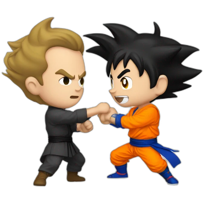 Emanuel Macron and goku fighting emoji