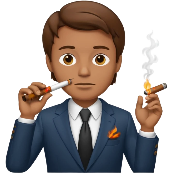 no smoking sign with a man who smoks cigar emoji