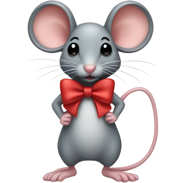 A mouse with a bow  emoji