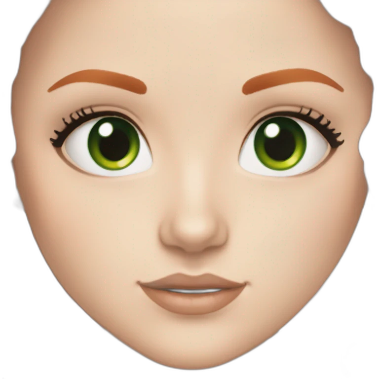 White girl red hair green eyes eyeliner on fleek emoji