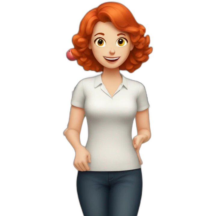 Red hair lady playing bowling emoji