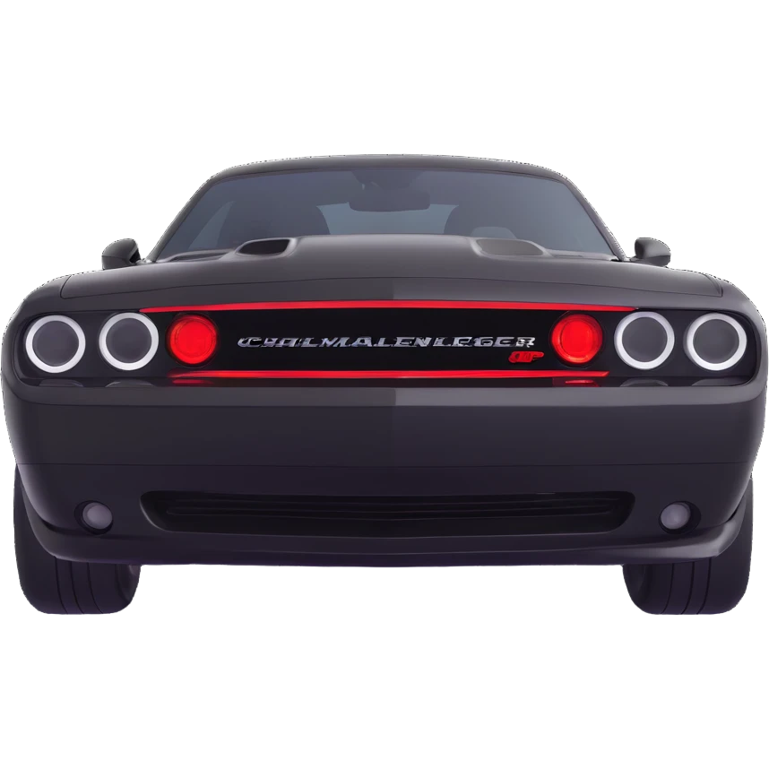 black Dodge Challenger with red front lights emoji