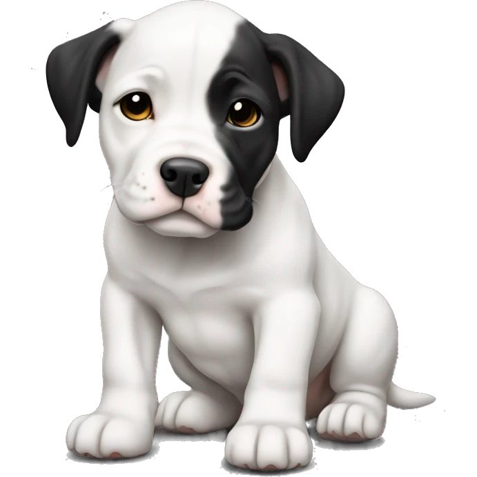 Black and white English staffordshire puppy full body emoji