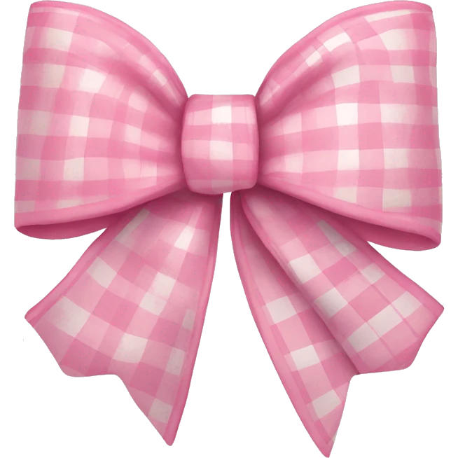 pastel pink plaid bow emoji