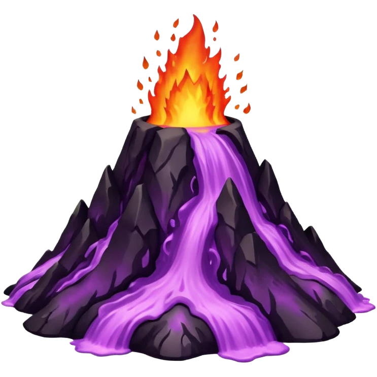A volcano errupting woth pure purple lava emoji