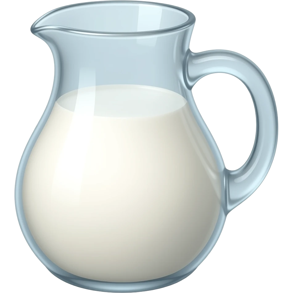 ​إبريق الحليب: إبريق زجاجي ممتلئ بحليب طازج أبيض. emoji