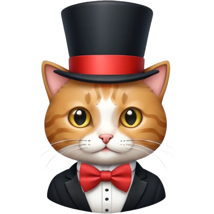 playful cat with a fancy hat emoji