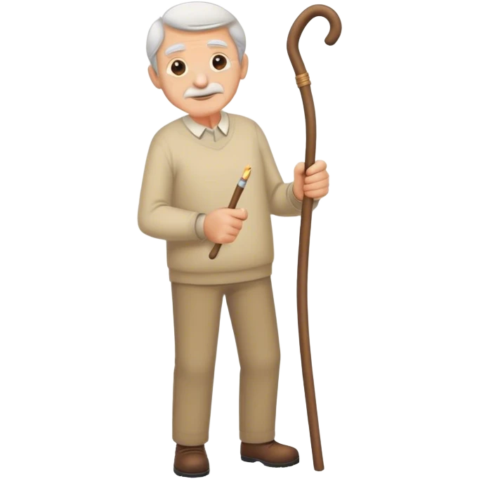 Vieux avec une canne  emoji