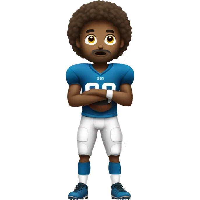 Full body football player shrugging emoji