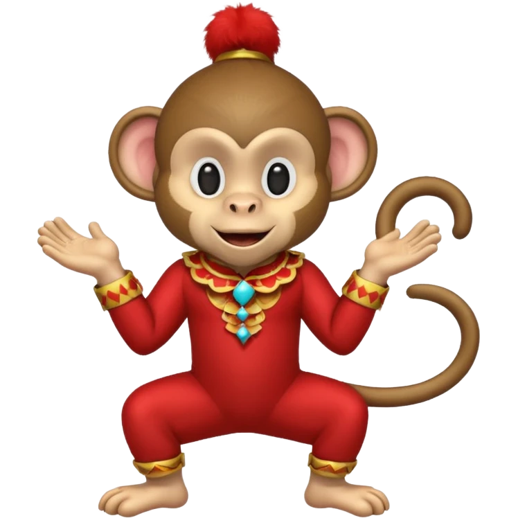 circus monkey wear red clothes emoji