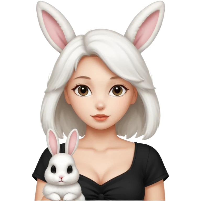 Sexy woman with rabbit ears emoji