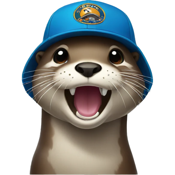 otter with cap screams emoji
