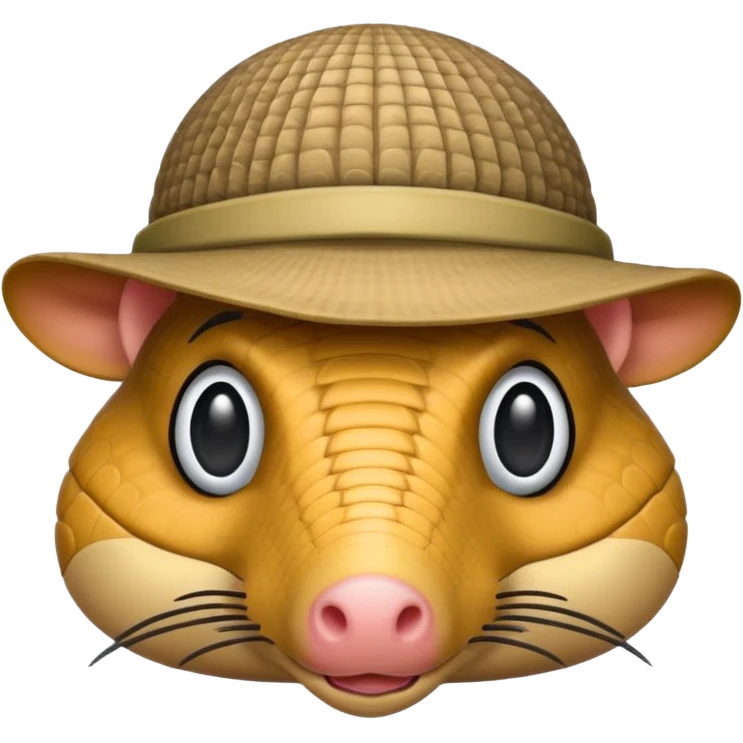 Armadillo face with incognito hat emoji