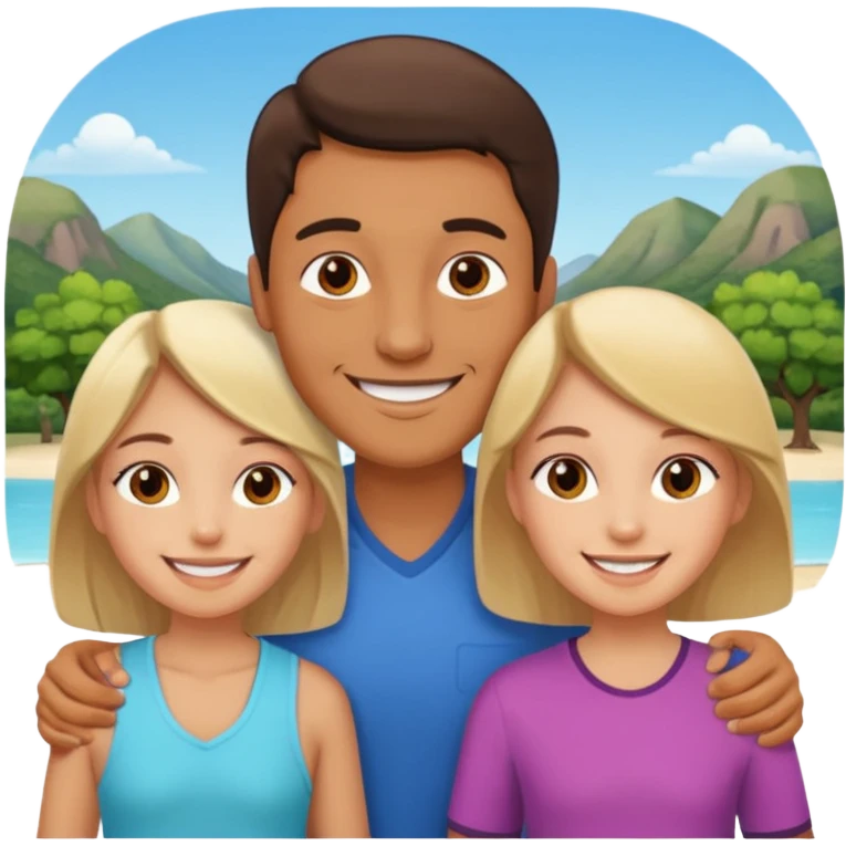 One guy 2 girls emoji
